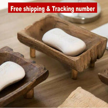 Load image into Gallery viewer, Wood Soap Dish Holder Bath Shower Plate Bathroom