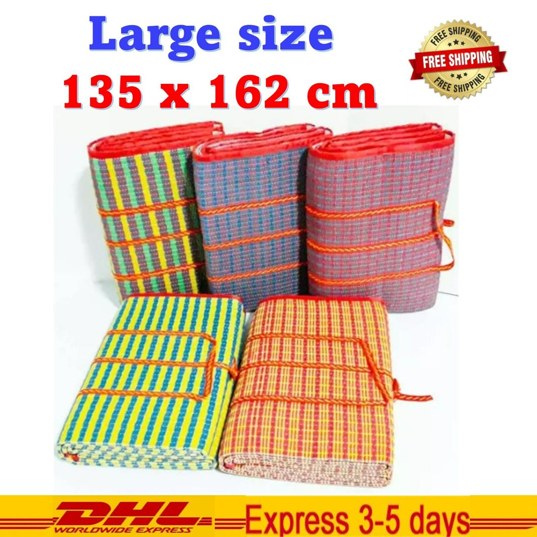 Large Thai Picnic Mat Fold Plastic Woven Style Camp Beach Sit Sleep Outdoor Lawn