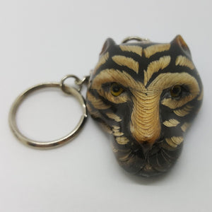 TIGER Keyring Water Buffalo's Horn Carve Figurine Keychain Lucky Talisman (B)