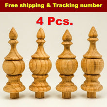 Load image into Gallery viewer, 4 x3.25&quot; Finials PartTeak Wood Unfinished Wooden Antique Furniture Home Decor