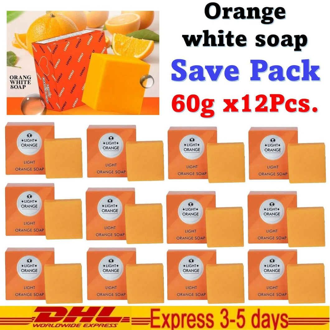 12x Light Orange Soap Vitamin C AHA Citrus Fruit Acids Scars Reduce Dark Spots