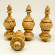 Load image into Gallery viewer, 4 x3.25&quot; Finials PartTeak Wood Unfinished Wooden Antique Furniture Home Decor