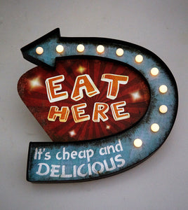Restaurant Sign Retro Electronic Plate Metal Mixed Board Vintage Collectible Art