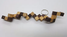 Load image into Gallery viewer, Mini Cube Puzzle Snake Game on Keychain Wood Brain Teaser Puzzle