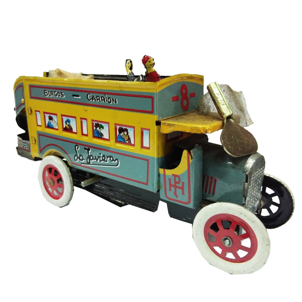 Bus Tin Toy Vintage Collectible Clockwork Tin Toy Decor Gift
