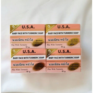 12x K. Brothers Baby Face with Turmeric Whitenning Soap Radiant Skin Body 50g