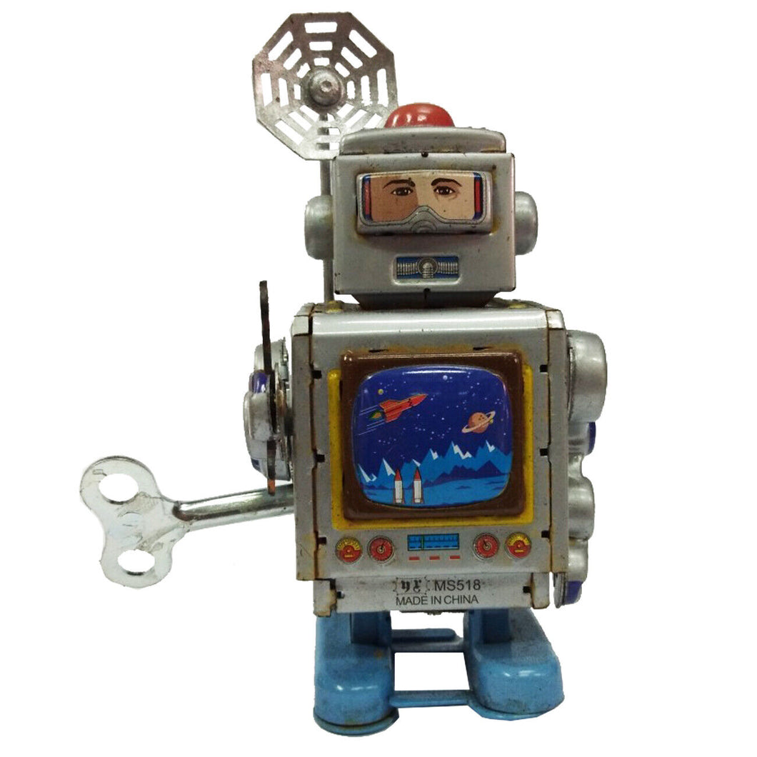 Robot astronaut televisiTin Toy Vintage Collectible Clockwork Tin Toy Decor Gift