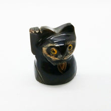 Load image into Gallery viewer, Black Cat Striped Buffalo&#39;s Horn Carved Decor Collectibles Lucky Bone V.23