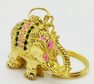 Lover Doll Pattern Keyring Elephant Gold Animal Scotch Sewing Charm Decor