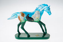 Load image into Gallery viewer, Little Blue Horse Resin Hand Painted Rabbit Style Cute Animal Figure Decor Craft