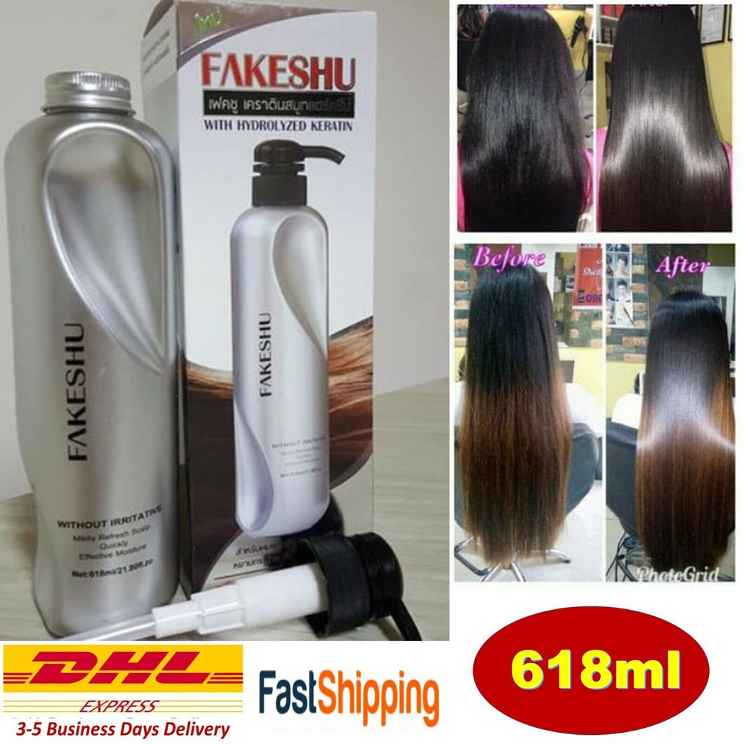 Hair Gloss Fakeshu Treatment Cream Hydrolyzed Keratin Smooth Shine Glass 618ml