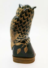 Load image into Gallery viewer, Owl Sculpture Water Buffalo Horn Carved 6&quot; Feng Shui Decor Collectible Gift V.18