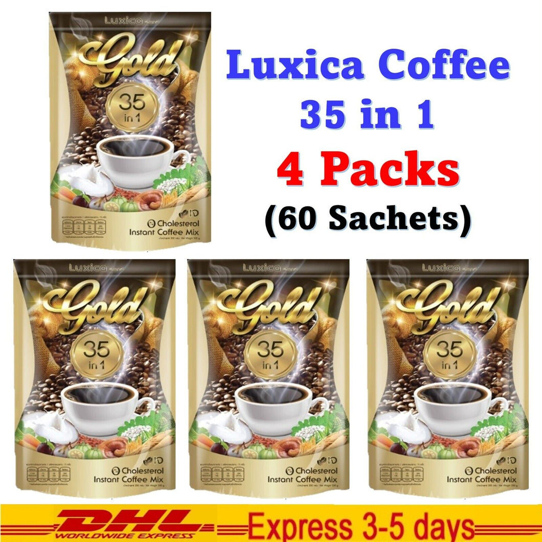 4x Luxica Herbal Coffee 35in1 Multivitamin Antioxidant Fat Free No Sugar Natural