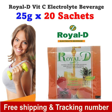 20 sachets Royal-D Vit C Electrolyte Instant Electrolyte Beverage Orange Flavore