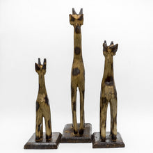 Load image into Gallery viewer, Carved Giraffes Set Wood Hand Crafted Statue Figurine Gift (Set of 3)
