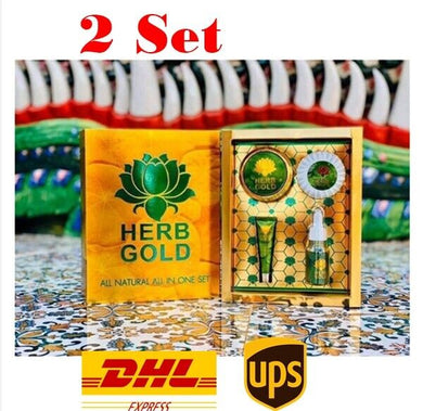 2X HERB Gold Set Cream&Soap Anti Aging Acne Freckles Bright + Sunscreen For Face