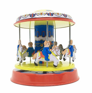 Merry-go-round Carousel Tin Toy Vintage Collectible Clockwork Tin Toy Decor Gift
