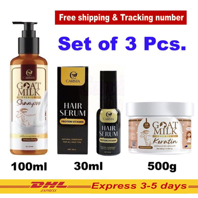 1Set Goat Milk Keratin Shampoo & Serum goat milk & Hair Treatment Premium