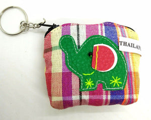 Elephant Fabric Keyring V.4 and Purse Hand sewing charm Animal Keyring Souvenir