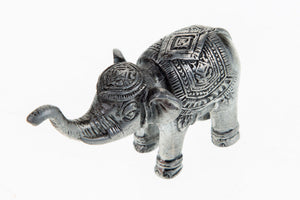 Elephant Tin Engraved pattern Sculpture Decor Collectible Lucky and Successful