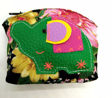 Elephant Mini Cute V12 Purse Sewing Handmade Fabric Thai style colorful pattern