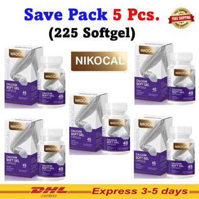 5x NIKOCAL Calcium Supplement Increase Height Nourish Bone Vitamin 1,500 mg 45's