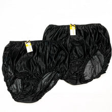 Load image into Gallery viewer, x2 Vintage Panties Nylon Lace Silky Bikini Hi Briefs Knicker Black Underwear LL