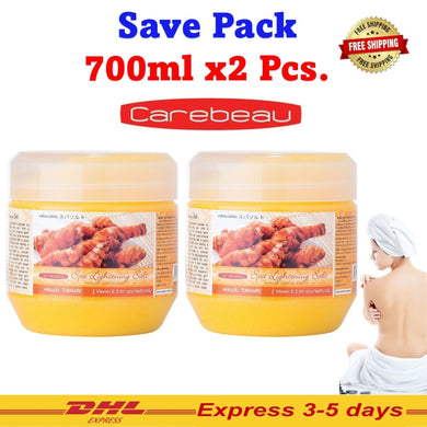 2x Carebeau Turmeric Spa Salt Body Scrub Radiant Aura Skin Nourishing 700g