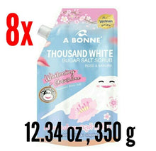 Load image into Gallery viewer, 8x Whitening Skin Glutathione + Vitamin B3 White Sugar Salt Scrub Rose &amp; Sakura