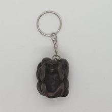 Load image into Gallery viewer, 3 Monkey Philosophy Resin Carve Figurine Keychain Design Cute Wood Color …
