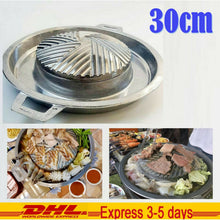Load image into Gallery viewer, Thai Korean BBQ Grill Pan 12&quot; Easy Cleaning Aluminium Charcoal Gas Stove Picnic