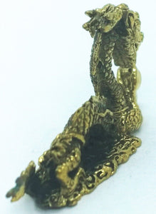 Amulet Dragon Brass Miniature Talisman Love Charm Magic Thai Pendant