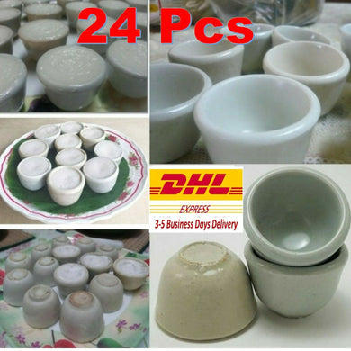 24x Mini Bowl Cup Ceramic Thai Dessert Mold Steam Coconut Milk Cake Food Access