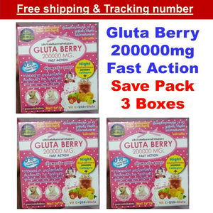 3x GLUTA BERRY 200000 mg Drink PUNCH More Energy Aura White Body Fast Action