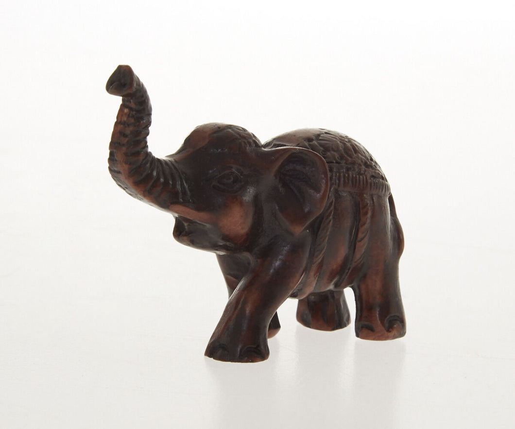 Elephant Miniature Craft Statue Resin Carved Figurine Animal Collectibles Decor