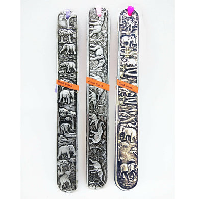 Elephant Book Mark Wooden Carved Bookmark Handmade Antique Craft Collectible PA1