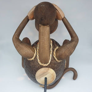 Lamp Shade Table Lamp Monkey Sit & Blindfolded Night Light Hand Carved DHL Ship