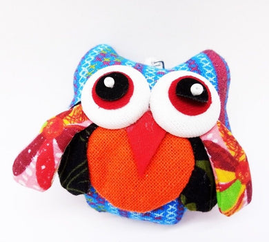 Keyring Owl V.4 Hand Sewing Doll Charm Cute Keychain Animal Lover Vintage Gift