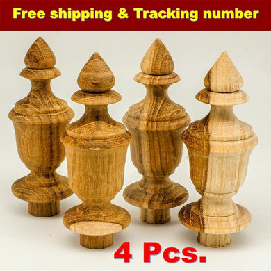 4x3.25”New Finials Teak Wood Unfinished Wooden Antique Furniture,Post Home Decor