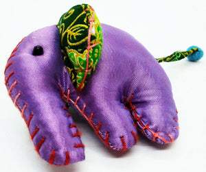 Fabric animal lover Elephant Doll Keyring Scotch Pattern Sewing Charm Cute