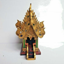 Load image into Gallery viewer, Thai Spirit House Golden Buddhist Altar Temple Teak Wood Craft Handmade Shrine
