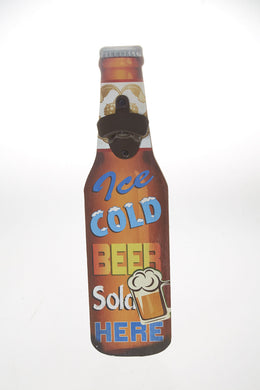 Beer Bottle Figure Opener Wall Mount Wood Craft Vintage Collectibles Screw Decor