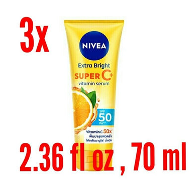 3x Skin Whitening Bright Serum Super C Body Vitamin Sunscreen SPF 50 PA+++