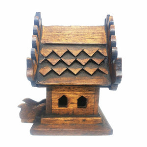 Small House Spirit Thai Teak Wood Altar Shrine Buddha Temple Handmade Buddhist