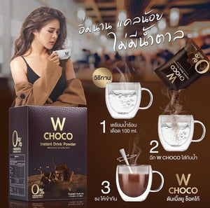 3x CHOCO Wink White Instant Drink Weight Control Chocolate Slim Fiber 0% Fat