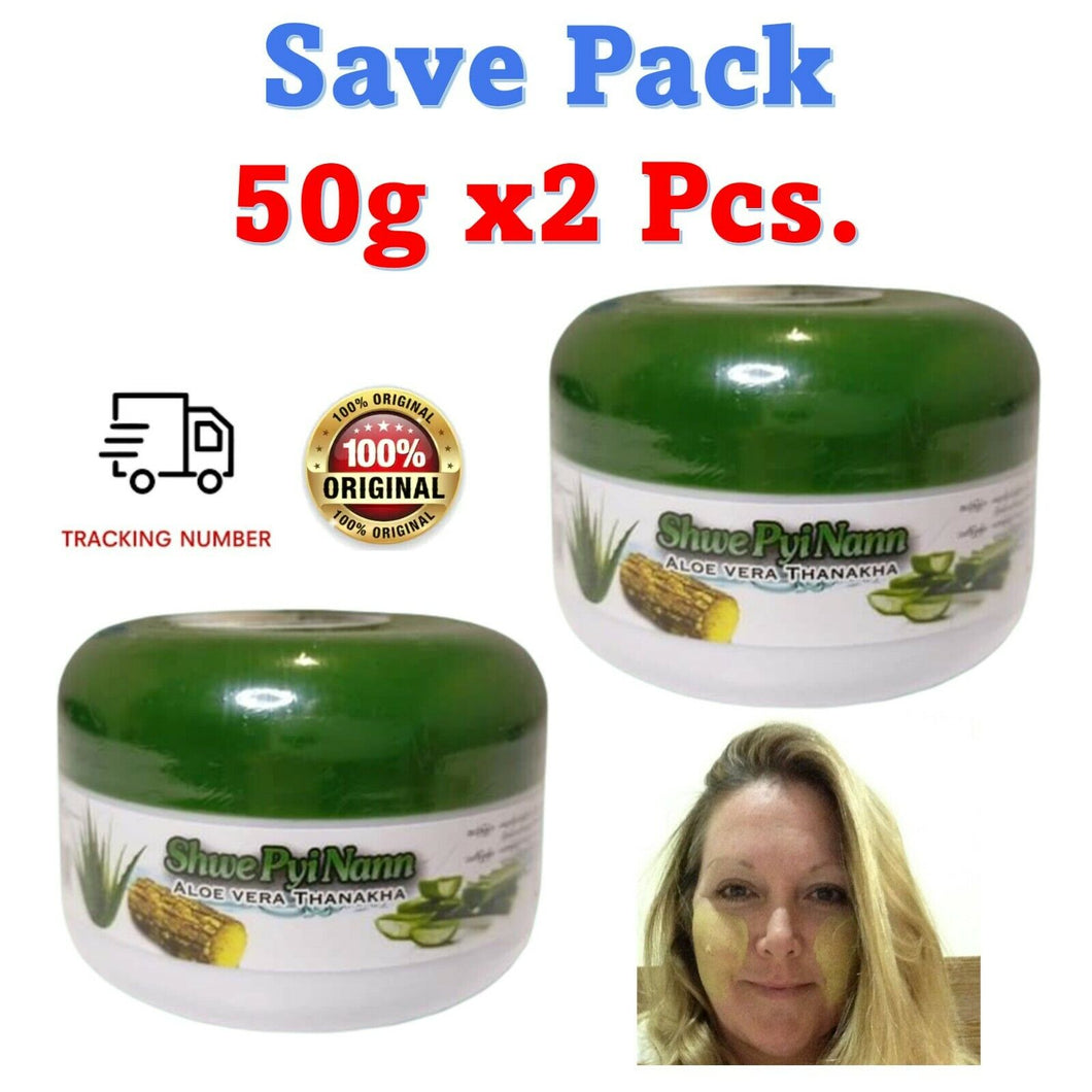 2x Myanma Thanaka Aloe Vera Powder 100% Original Reduce Acne Dark Spots Melasma