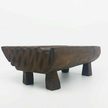 Load image into Gallery viewer, Bowl Wood Hand Carved Vintage Teak Rustic Soap Dish Fruit Tray Antique Wooden