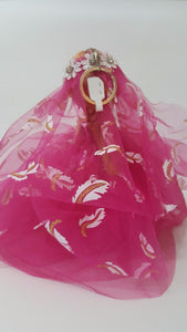 Girl Cute Bride Pink Dress Mini Doll Keyring Charm Animal Keyring Souvenir
