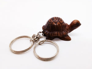 Leather Turtle Resin Chain Hand Craft Keyring Animal Figurine Gift Collectible