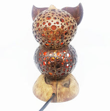 Load image into Gallery viewer, Owl Lamp Shade Table Bedside Desk Vintage Coconut Shell Wooden Home Decor Gift